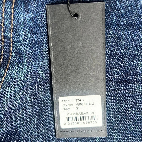 NEW one teaspoon VIRGIN BLUE AWESOME BAGGIES HIGH WAIST STRAIGHT LEG JEANS BLUE - Picture 7 of 14